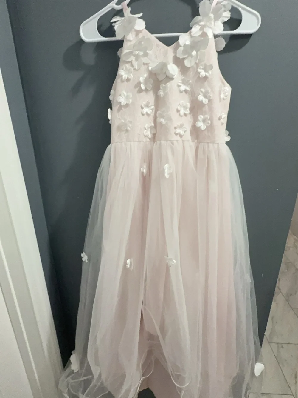 Amazon Girls' Light Pink Floral Tulle Formal Dress